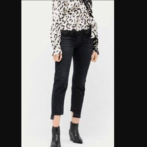 R13 Boy Straight Jeans in Black Marble Size 26